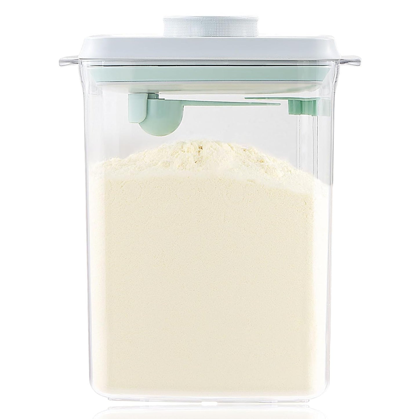 Baby Milk Powder Container - 2300ml Air Tight Formula Dispenser with Spoon and Scraper, BPA-Free, Clear, 28OZ, 1.76LB, 800g
