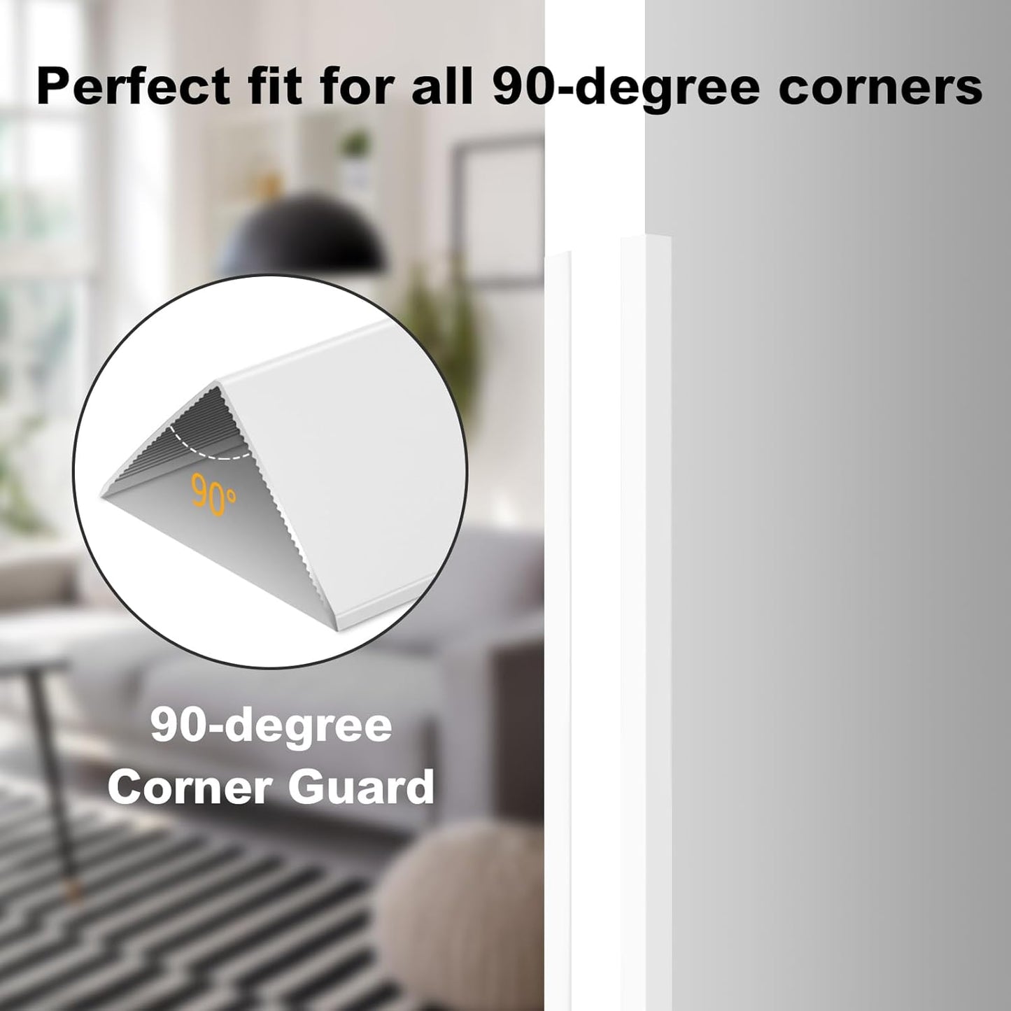 Aluminium Alloy Metal Corner Guards 10 Pcs Wall Corner Protector 0.6" x 0.6" x 48" Wall Corner Protection Decoration White Pack of 10 Corner Guards 20 Ga/1 mm Thickness