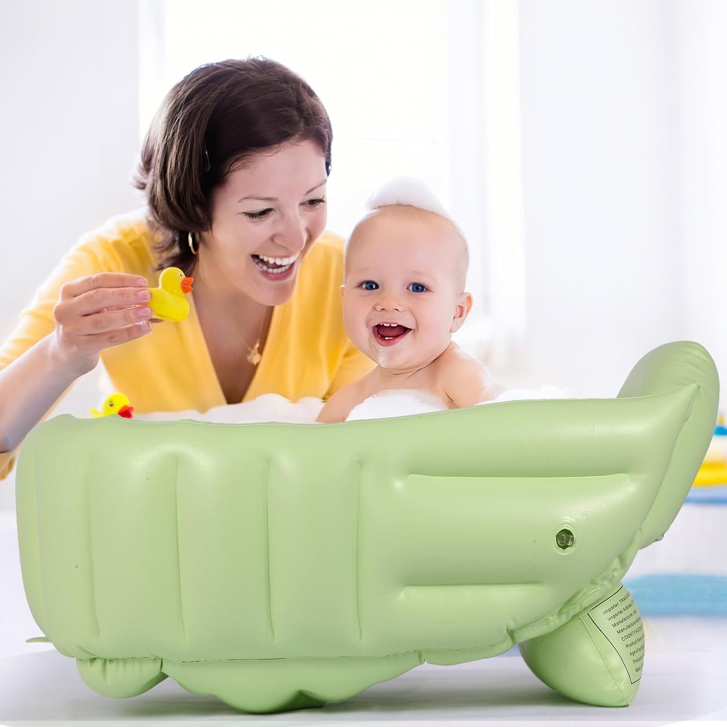 MINK Inflatable Bathtub for Toddlers - Portable Baby Tub with Collapsible Design for Easy Storage - Perfect for Newborns to Infants