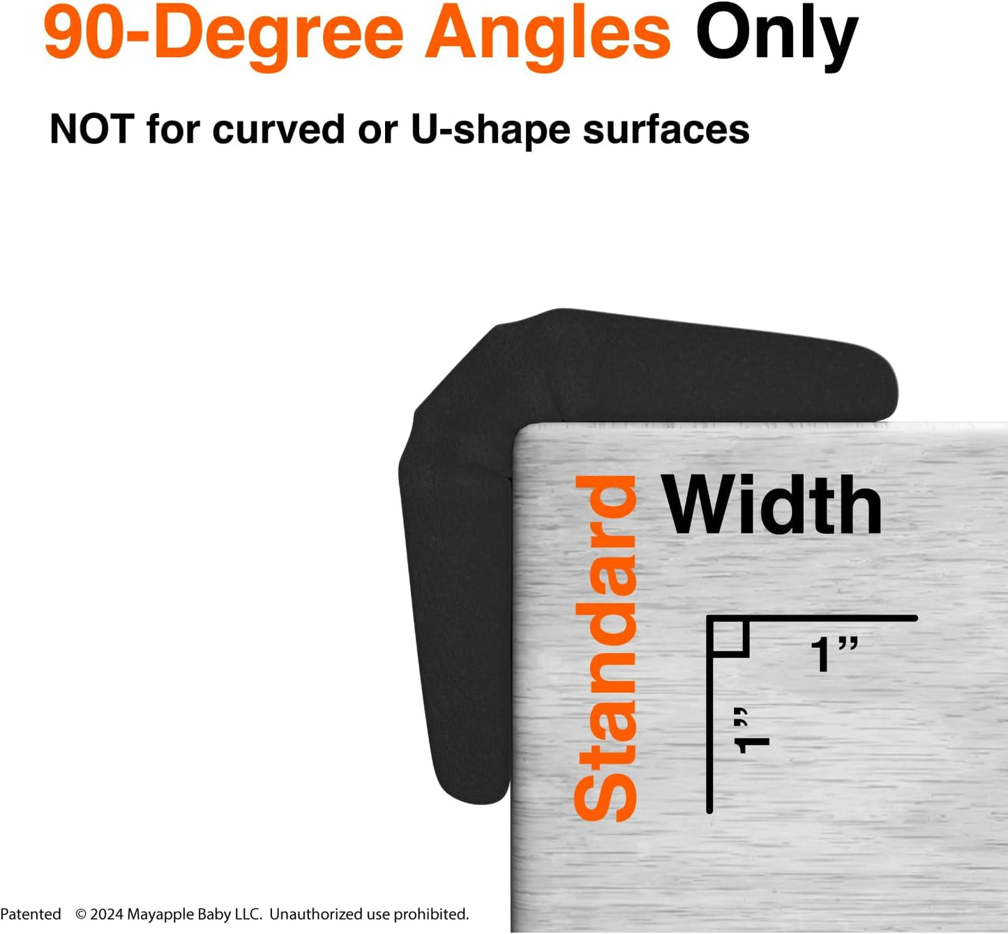 Roving Cove PreFit (Classic) Furniture Edge Corner Protector (Standard 15ft Edge 4 Corners), Baby Proofing Bumper Guards, Onyx Black, Pre-Taped, for Straight Smooth Surfaces