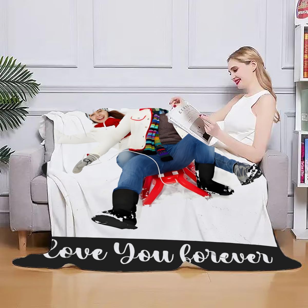 Ships Next Day, Custom Blankets with Photo, Personalized Blanket Using My Own Photo with Text, Customized Blankets with Picture, Personalized Gifts for Women Men Baby Child