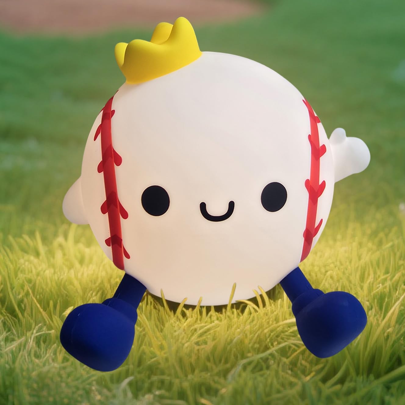 DREAMING MY DREAM Baseball Night Light,Cute Silicone Squishy Novelty LED Night Lamp, Touch Lamp with 2 Levels Dimmable 20Min Timer,for Nursery Bedroom Kids Room Boys Girls Gifts