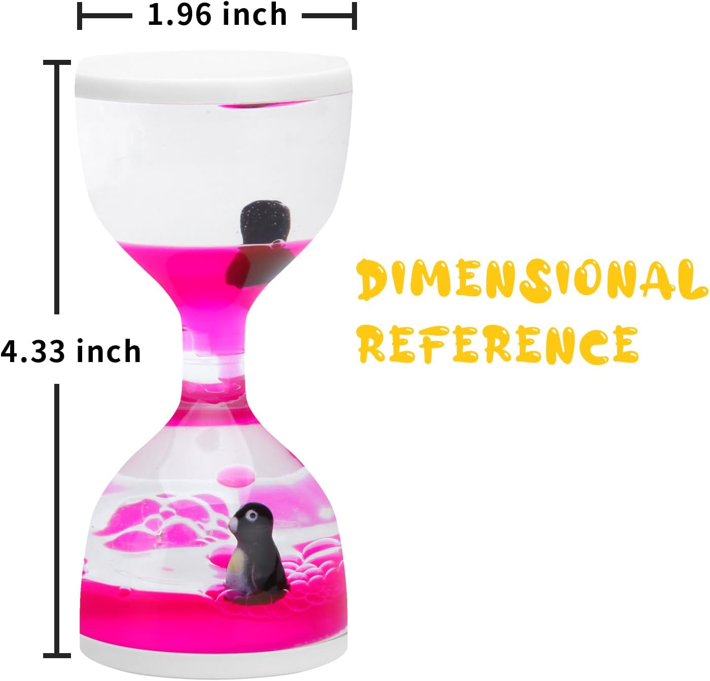 Liquid Motion Timers for Kids, Set of 3, Sensory Bubble Toys for Toddlers (Pink)