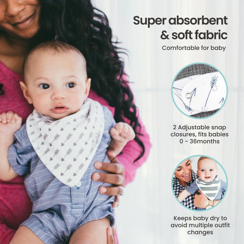 Copper Pearl 6 Pack Soft Cotton Baby Bibs for Drooling and Teething, Absorbent Drool Bibs for Baby Boy, Adjustable to Fit Newborns to Toddlers, Tons of Styles (Rider Set)