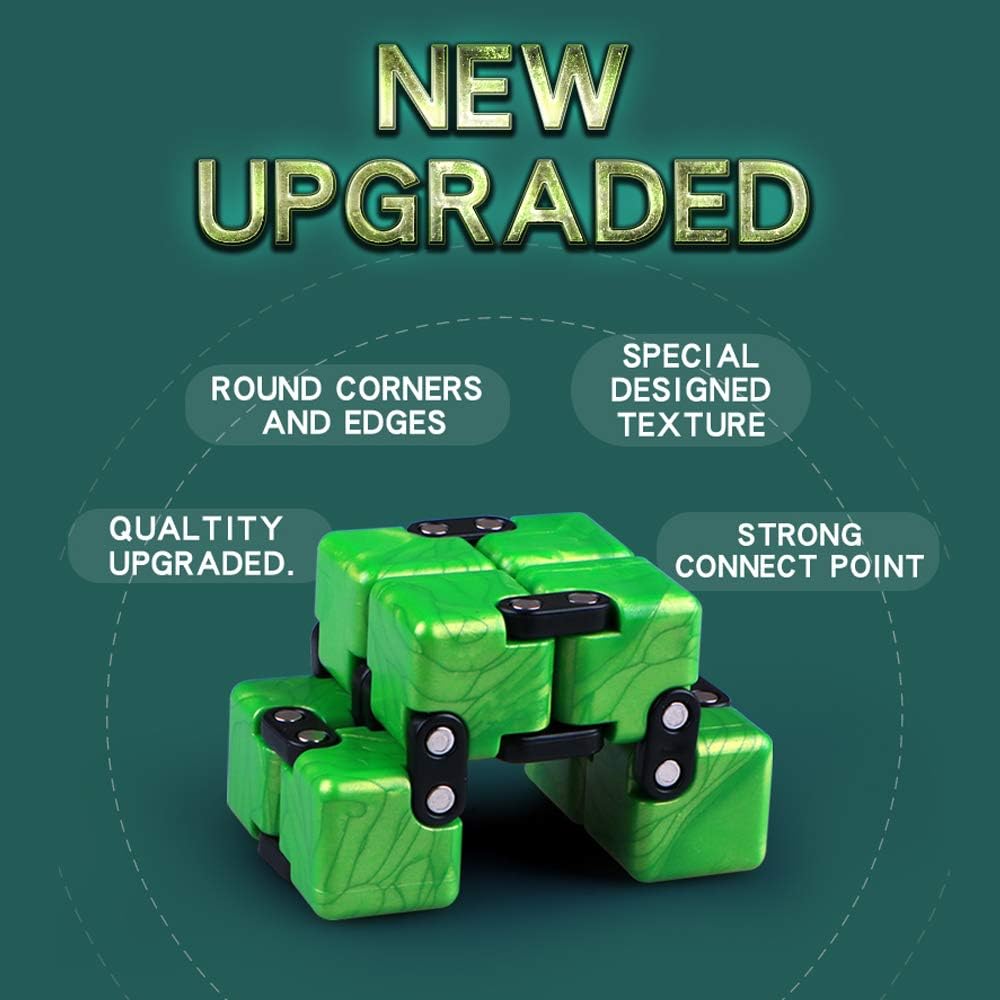 QIYI Little Golden Elephant Upgraded Infinity Cube Fidget Toy,Cool Mini Gadget Best for Stress and Anxiety Relief and Kill Time, Special Designed Texture Artistic and Fashion(Emerald Green)