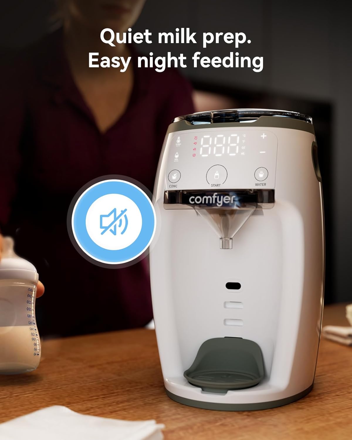 Instant Formula Maker comfyer, Customizable and Automatic Formula Dispenser Machine with Accurate Temperature Control for Baby, Automatic Powder Blending for All Brands of Bottle and Formula, White