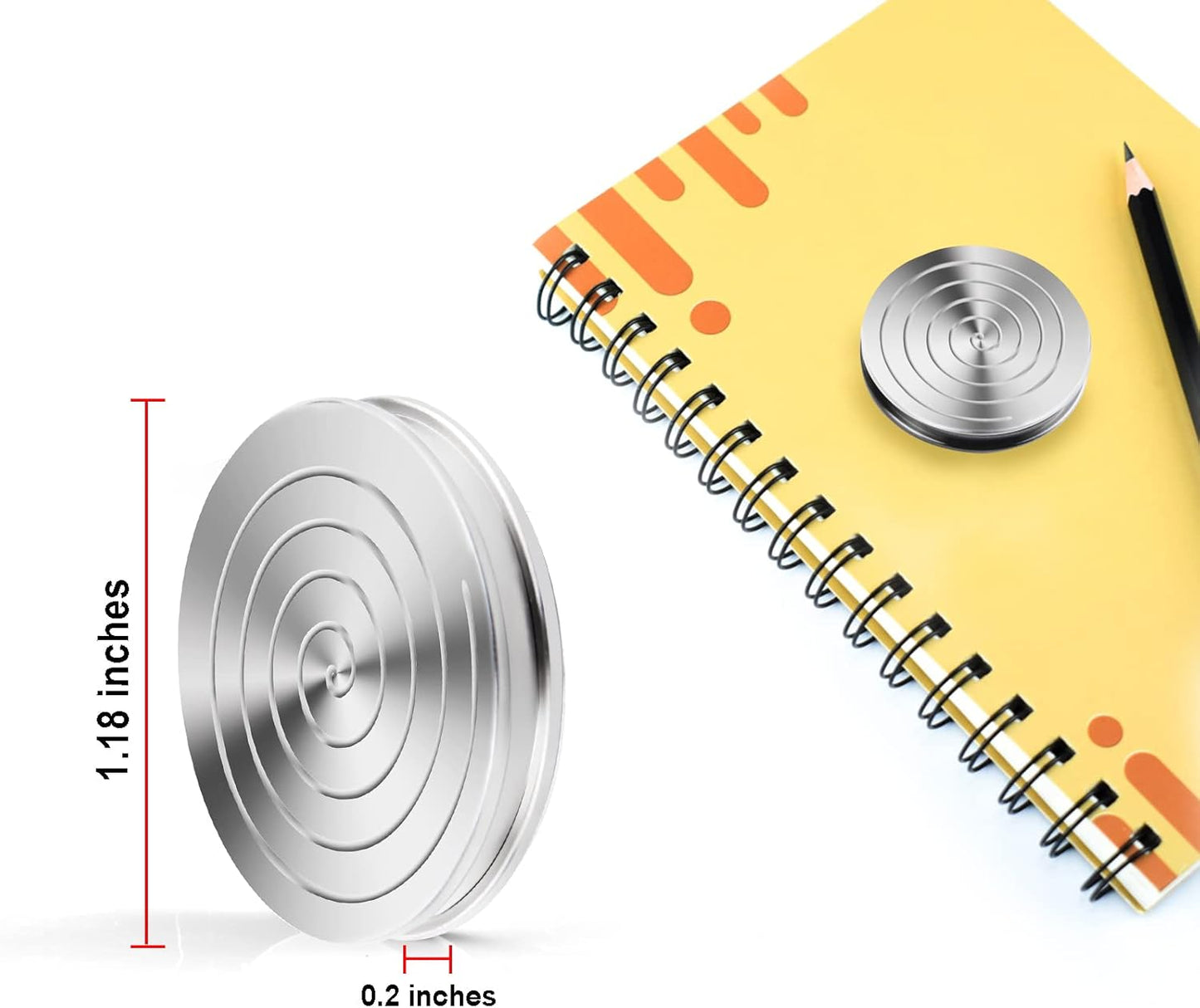 TOMAZON Kinetic Desk Spinning Toy, Stainless Steel Rotating Motion Coin, Optical Illusion Spinning Top for Office Anxiety Stress Relief, Portable ADHD Little Fidget Toys Gift for Adults & Kids(B)