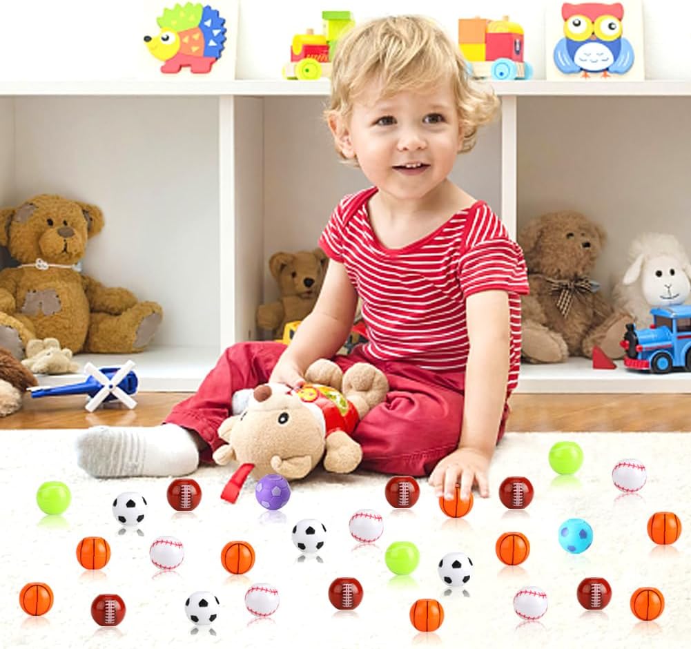 42 Pack Sport Party Favors, Mini Fidget Spinner Sport Ball Toys for Kids Fidget Toys Soccer Baseball for Kids 6-8 8-12 Goodie Bag Stuffers Christmas Birthday Gifts Treasure Box Classroom Prizes