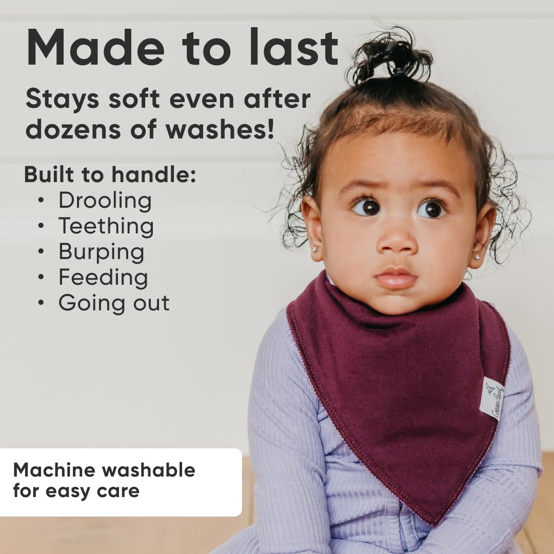 Copper Pearl 4 Pack Soft Cotton Baby Bibs for Drooling and Teething, Absorbent Drool Bibs for Baby Girl and Boy, Adjustable to Fit Newborns to Toddlers, Tons of Styles (Jade)