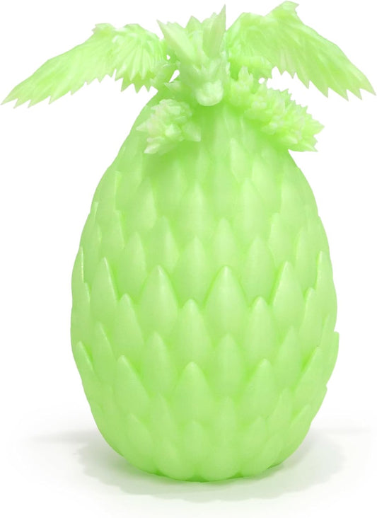 Upgraded 3D Printed Flying Dragon in Egg - Surprise Egg with Flexible Winged Dragon Inside, Mystery Beautiful Fidget Toy, Birthday Gift, Desk Figure Decor (Transparent Green)