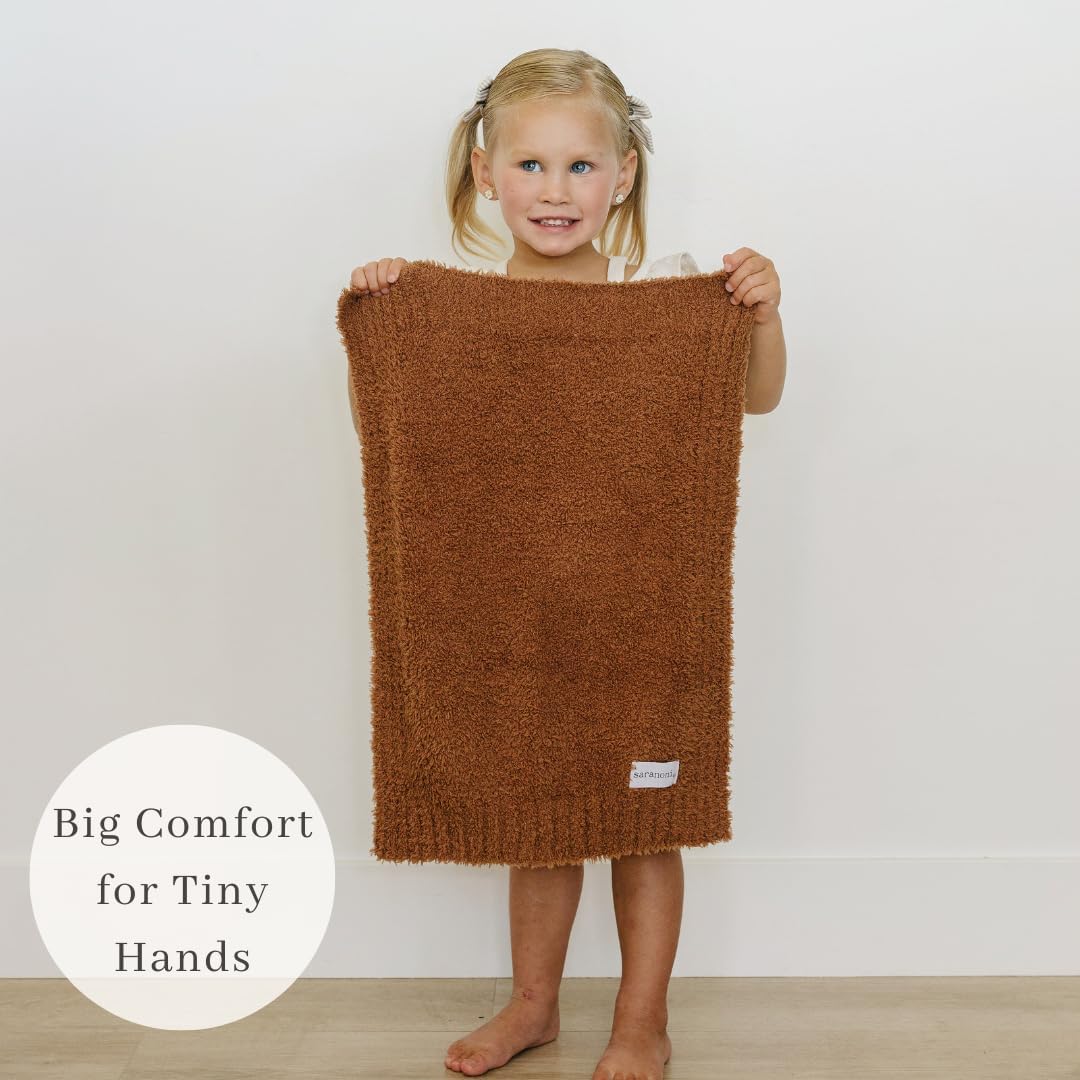 SARANONI Bamboni Luxury Baby Blanket, Breathable & Soft Plush Blanket for Infant Boys & Girls (Caramel, Mini 15” x 20”)
