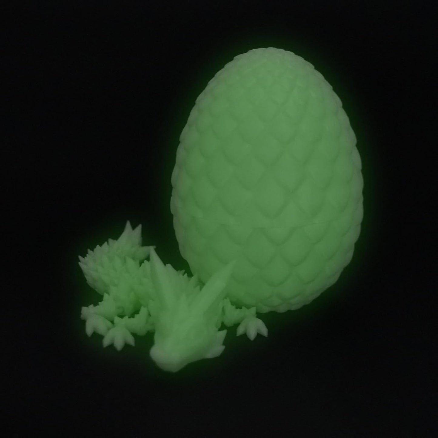 Dragon Egg - Glow in The Dark - Surprise Egg with Dragon Inside, 3D Printed Gift, Articulated Dragon Egg Fidget Toy, Figurine Decor (12” Dragon)