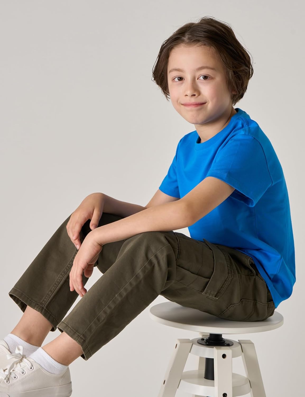 LAPASA Kids T-Shirts Short Sleeve (4 Pack) 100% Cotton Plain Top Tees Boy & Girl Unisex Toddler Children Tie Dye Summer K01