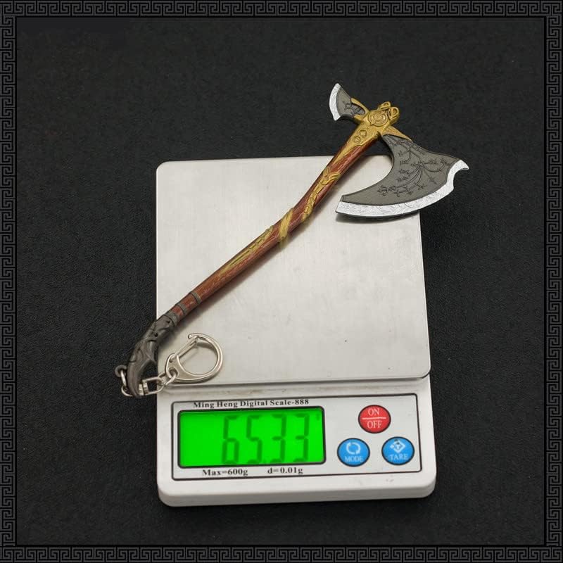 God of War Ragnarök Kratos Action Figures Game Toys Collection Keychain Desk Decoration Backpack Pendant Gift (Kratos Leviathan Axe Upgraded)