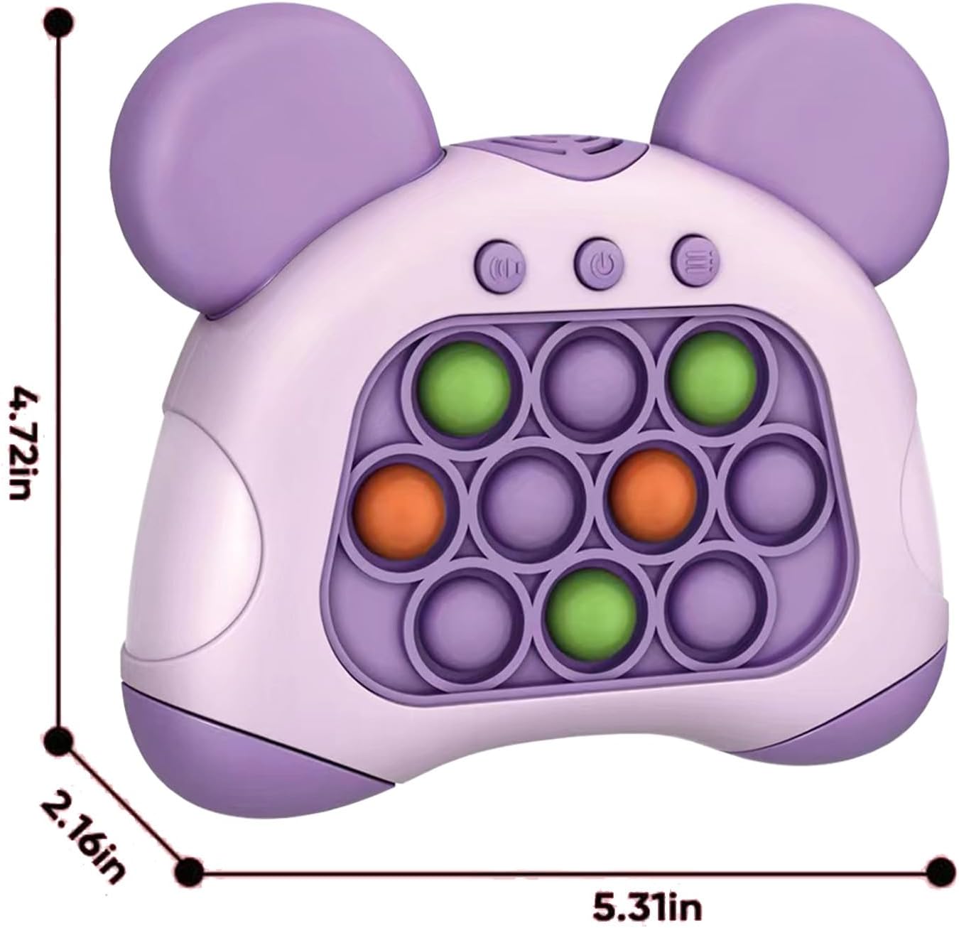 Fast Push Bubble Game for Kids & Adults, Quick Push Pop Toys with Sound & Light, Pop Sensory Fidget Toy for Kids 8-12, Brithday for 5 6 7 8 9 & Up Boys Girls (Bear-Purple)