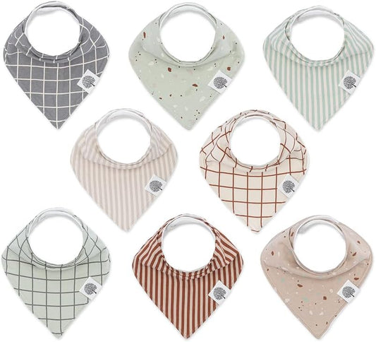 Parker Baby Bandana Drool Bibs 8 Pack Baby Bibs for Boys, Girls, Unisex - Soft & Stylish Teething Bibs for Babies