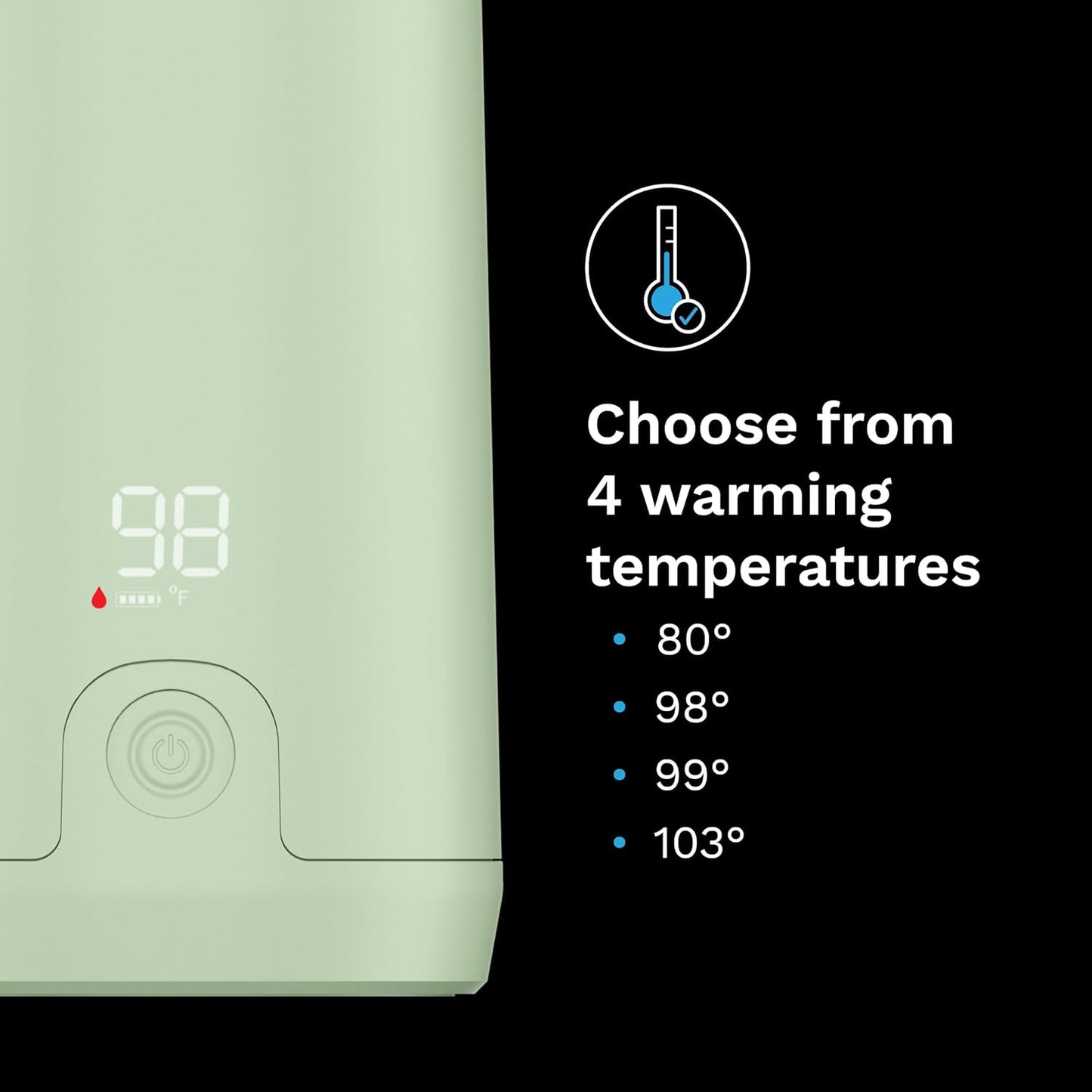 Baby Brezza SuperFast Portable Baby Bottle Warmer – 67% Faster - Travel Breastmilk Warmer and Formula Warmer - Safe, Even Heating - Up to 9oz - No Adapters, Green