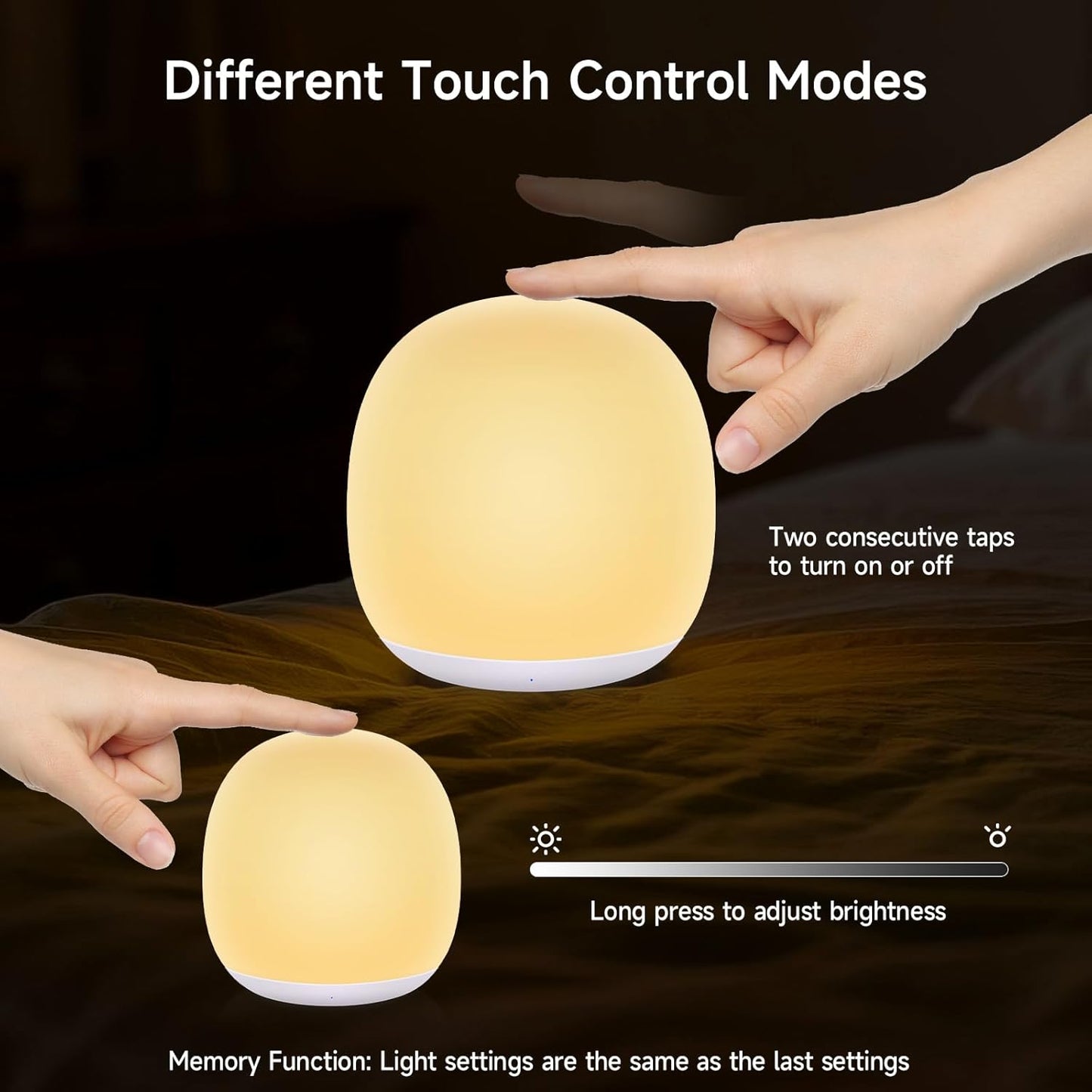 Baby Night Light, Nursery Night Lamp with 8 RGB Colors Changing, 1h Timer, Rechargeable & Touch Control, Soft BPA Free Portable Dimmable Night Lamp for Kids Room Breastfeeding