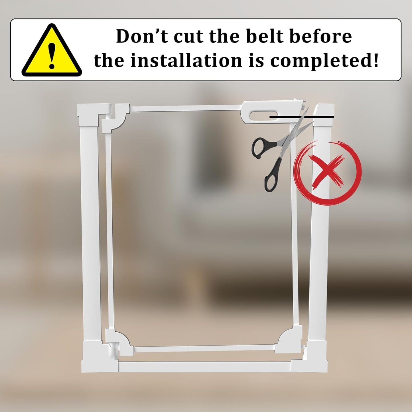 WAOWAO Clear Acrylic Baby Gate for Stairs Modern Design Acrylic Auto Close Pet Gate, 48.42-57.08" Wide Safety Baby Gate for Doorways,White Clear Dog Gates Indoor, Hallways,Kitchen