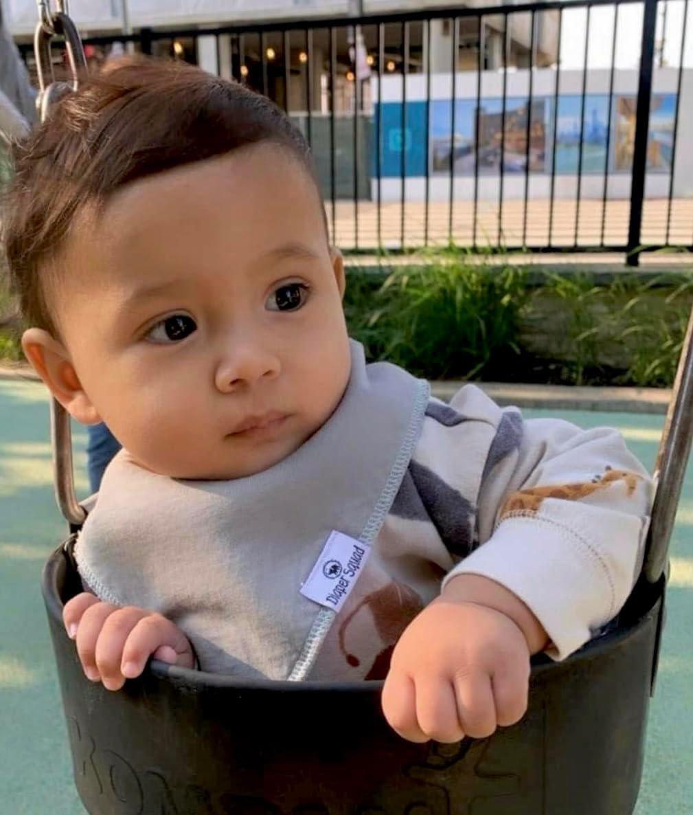 DiaperSquad's Baby Bibs for Drooling and Teething, Bibs for Boys, Baby Girl - Solid Cotton Baby Drool Bibs