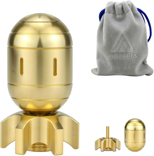 Atomic Bomb Fidget Toys, Metal Fidget Spinners, 3 in 1 Executive Desk Toy, EDC Clicker, Office Sculpture Home Decor, Stress Relief, Gifts for Teens Men Adults (Brass)