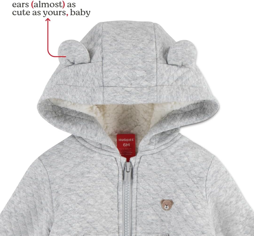 Huggies Baby Fleece Lined Zip Up Hooded Jacket