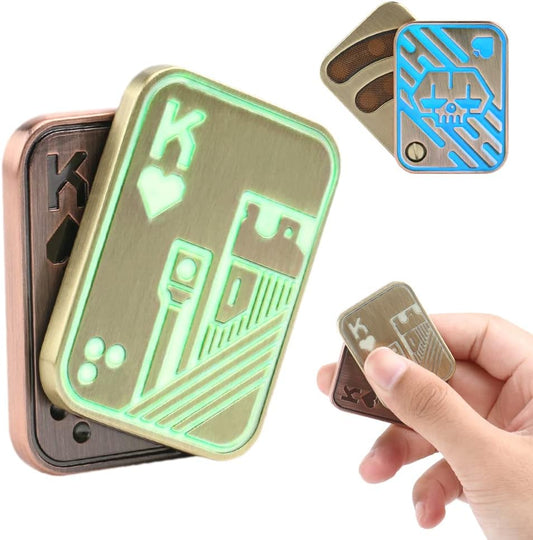 STONESTAR Poker Fidget Slider - Glow in The Dark Magnetic Metal Fidget Toys for Adults, Autism ADHD Sensory Toys Stress Relief Toys Office Desk Toys Gift for Father and Boyfriend