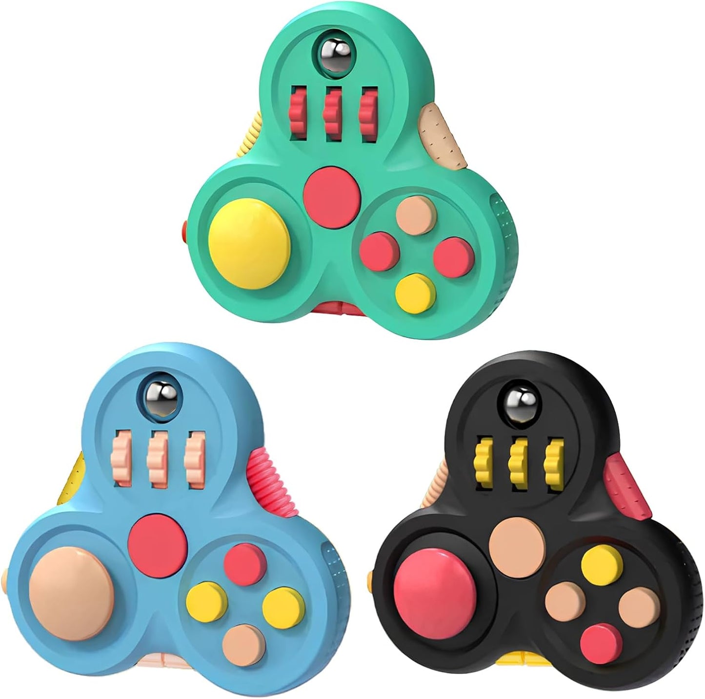 Fidget Toys Adults,3Pcs Fidget Pad Fidgets,Autism Figette Cubes,Cool Fidget Clicker Controller Desk Toys,Anxiety Relief Stress ADHD Toys,Sensory Fidget Cubes Gifts for Kids Teens Boys(B)