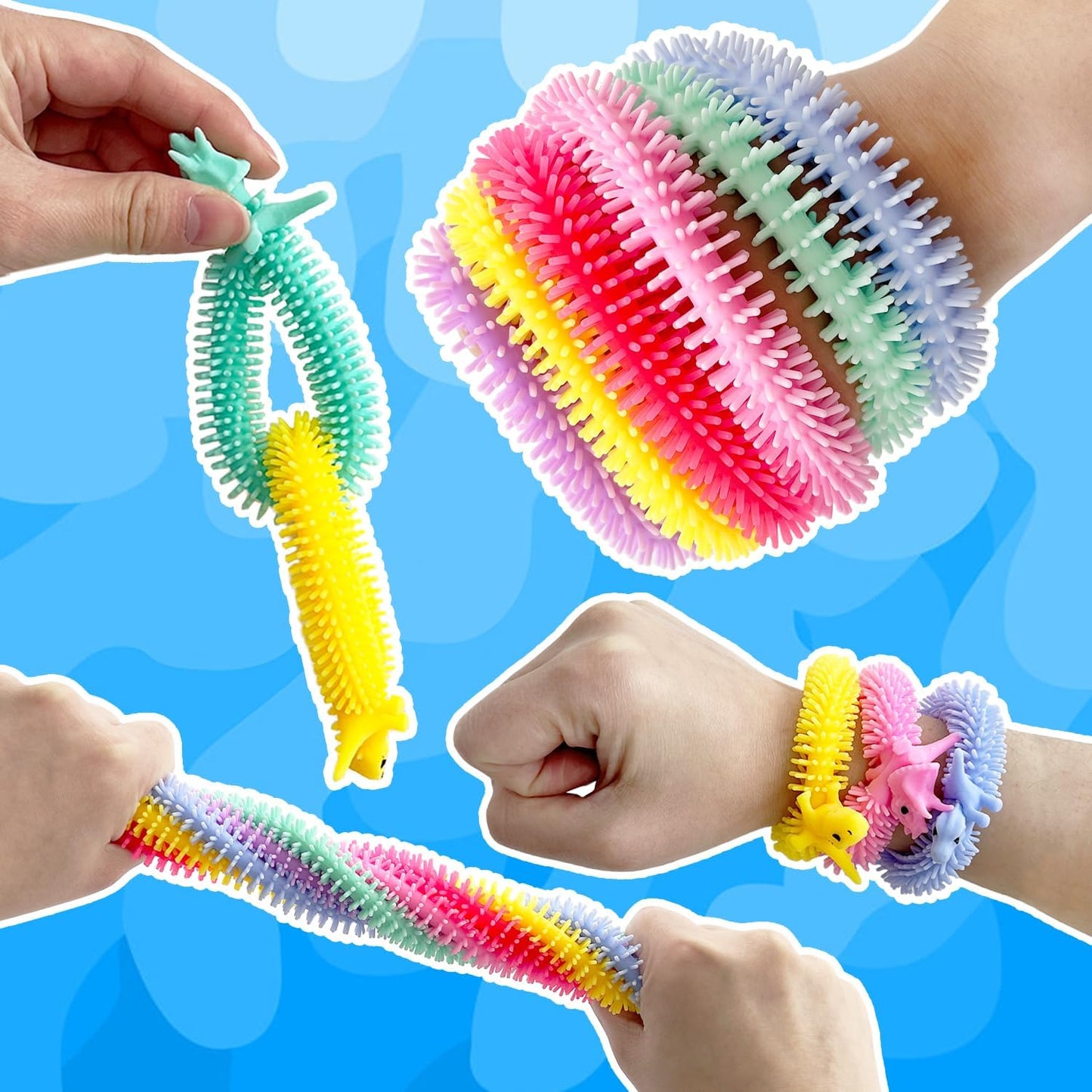 40 Pack Stretchy String Fidget Toys,Dinosaur Sensory String Toys,String Fidget Toys for Kids Adults Stress Relief,Party Favors,Christmas Stocking Stuffers