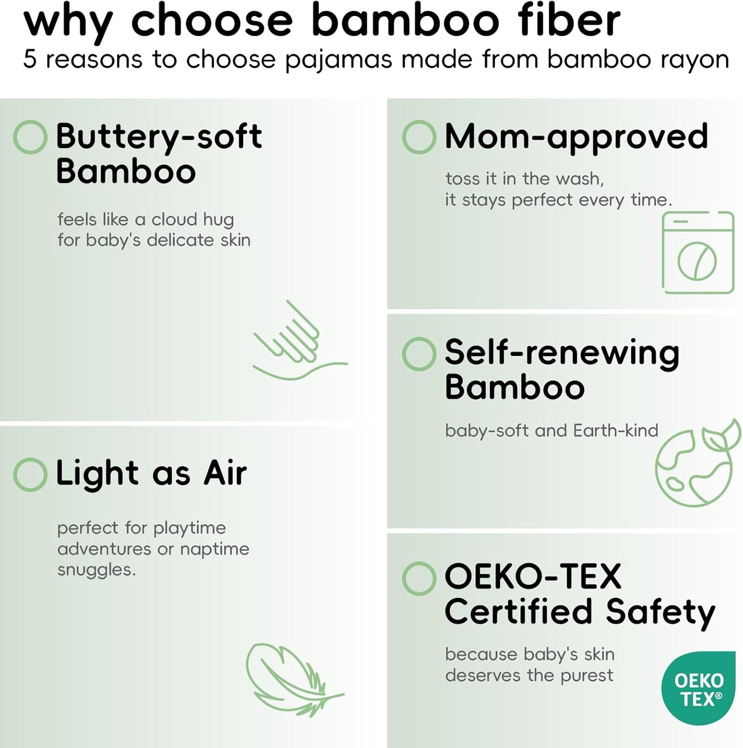 pureborn Baby Viscose From Bamboo Pajamas Set Pjs - Kids Toddler Girl Snug Fit Viscose Sleepwear 2pcs 18M-8Y