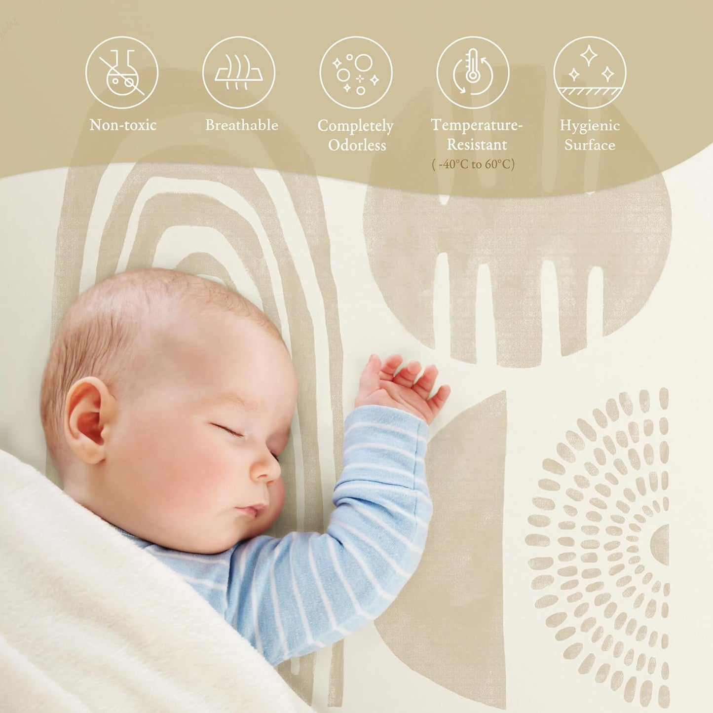 Super 1 Inch Thick Premium Quality Exercise & Baby Foam Play Mats - Expandable & Large Non-Toxic Odorless Floor Mat - 6 Tiles Spacious 6x4ft - Peel-Resistant - Desert Sand