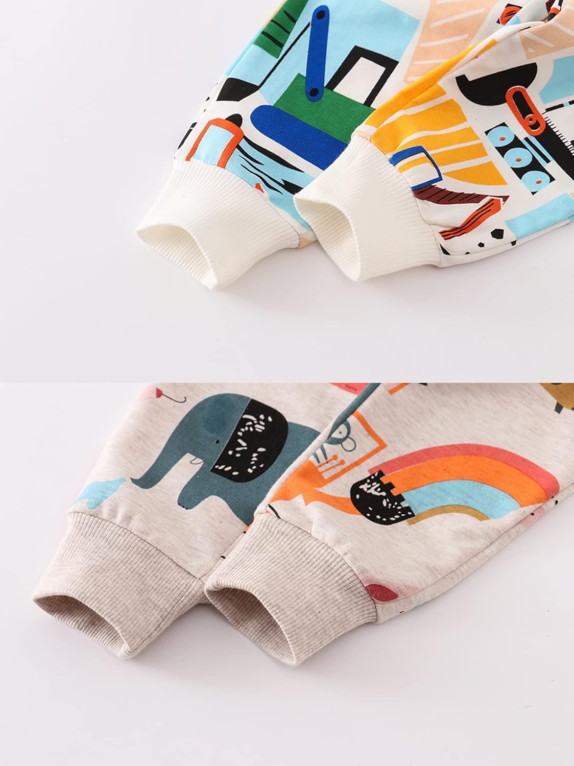 HUAER& Baby Boy's Jogger Pants Dinosaur Car Drawstring Elastic Sweatpants