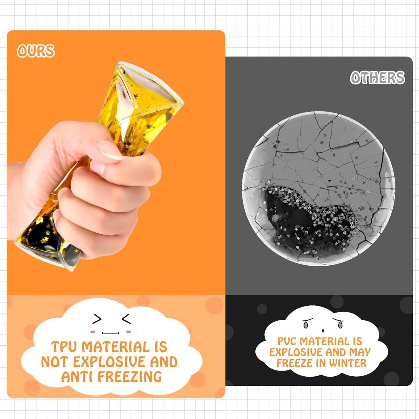 Sensory Soft Gel Liquid Toys : Sensory Fidget Toys Water Sensory Toys for Autistic Children 6pack Round