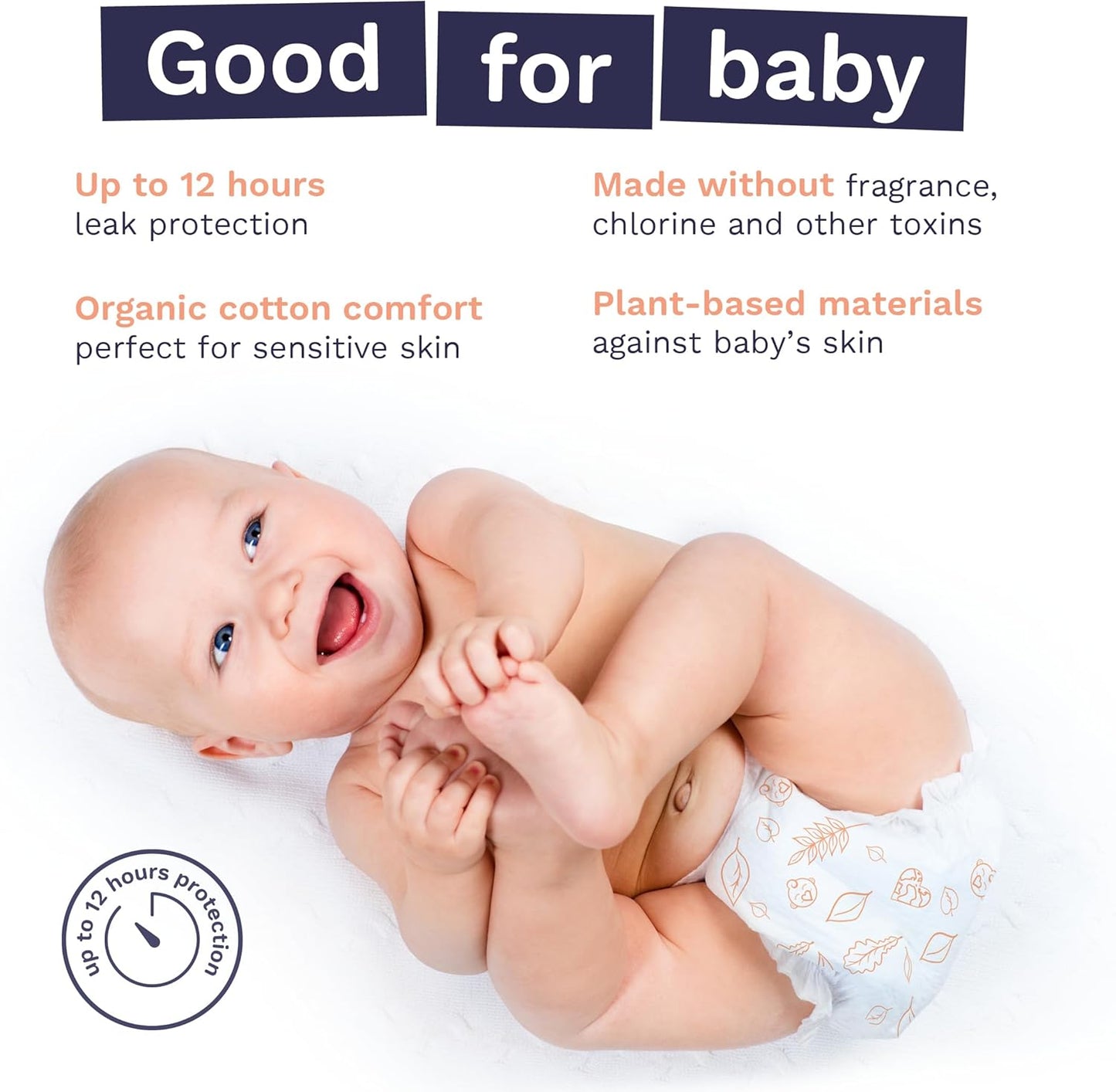 Pura Size 7 Eco-Friendly Diapers (33+lbs) Totally Chlorine Free (TCF) Hypoallergenic, Soft Organic Cotton, Sustainable, up to 12 Hours Leak Protection, Allergy UK, 3 Packs of 17 (51 Diapers)