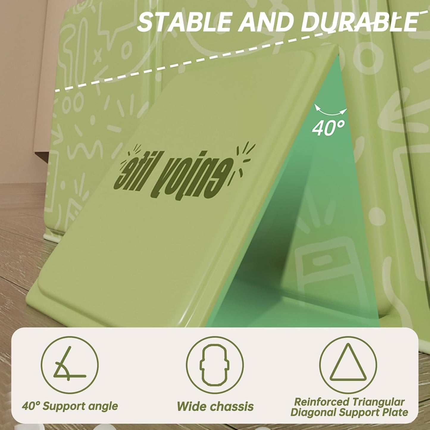 Baby Foldable Kids Bathtub for Infants to Toddler with Non-Slip Base,Easy Storage,Perfect for Small Spaces,Graffiti Green