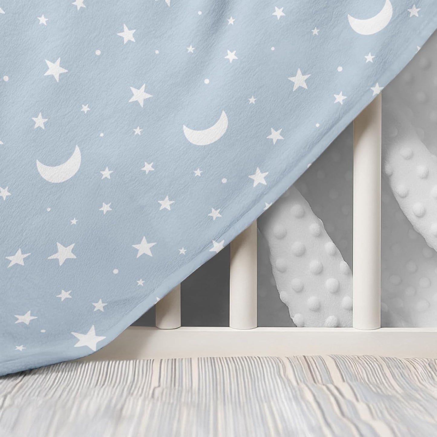 Star Baby Blanket 30 x 40 Inches for Boys Girls, Soft Plush Receiving Blanket with Dotted Back, Gift for Toddler Newborn Infant Christmas Birthday Baby Shower