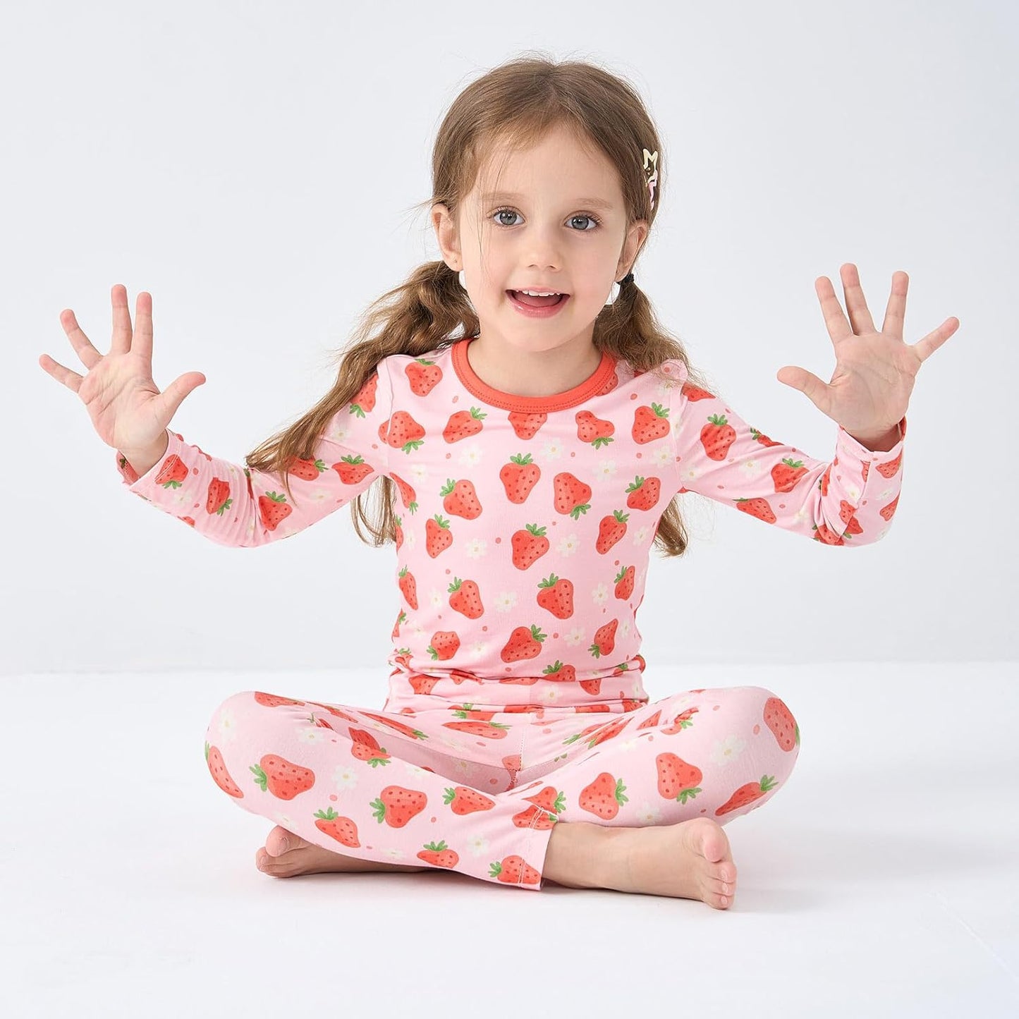 pureborn Baby Viscose From Bamboo Pajamas Set Pjs - Kids Toddler Girl Snug Fit Viscose Sleepwear 2pcs 18M-8Y