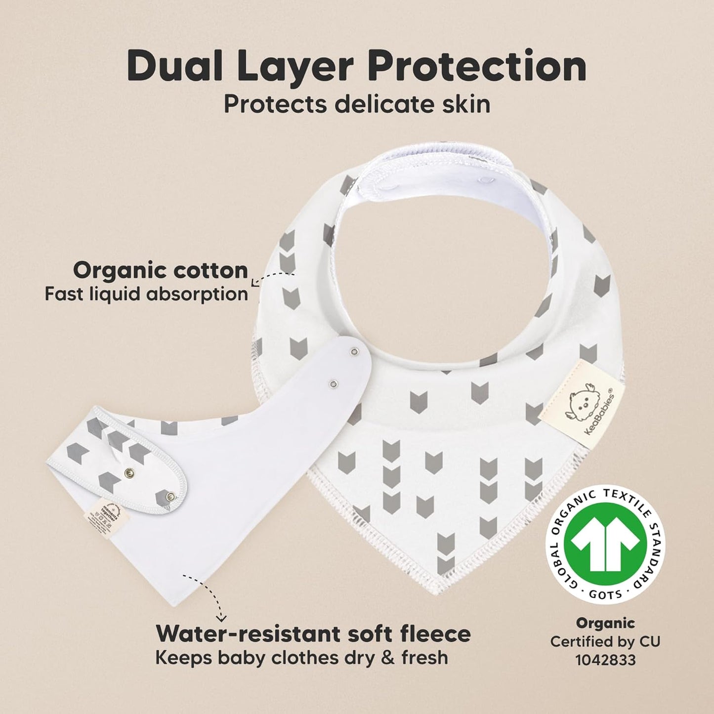 8-Pack Organic Baby Bandana Bibs for Boys, Girls - Super Absorbent Triangle Baby Bibs for Drooling and Teething Infant, 100% Cotton Extra Soft for Newborn, Infant 0-36 Months (Crossroads)