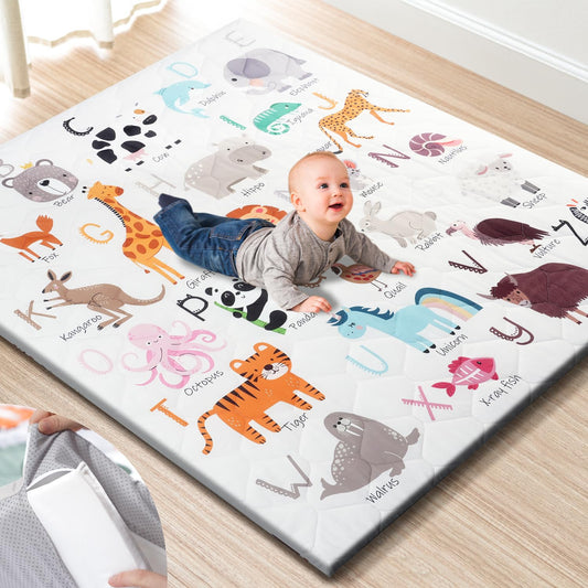 Premium Foam Baby Play Mat 50" x 50" – Removable & Machine Washable Cover, Extra Thick Padding Playpen Mat, Non-Slip Crawling Mat, Easy to Clean for Infants, Toddlers & Babies