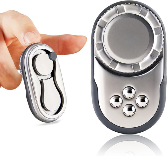 Fidget Toys Adults, OPPKIE Handheld Metal Desk Sensory Fidgets Toy Promotes Focus for Home Office Outdoors, Satisfying Toy for Men Teens Adults, Stress Pressure Anxiety Relief Tools (Silver)