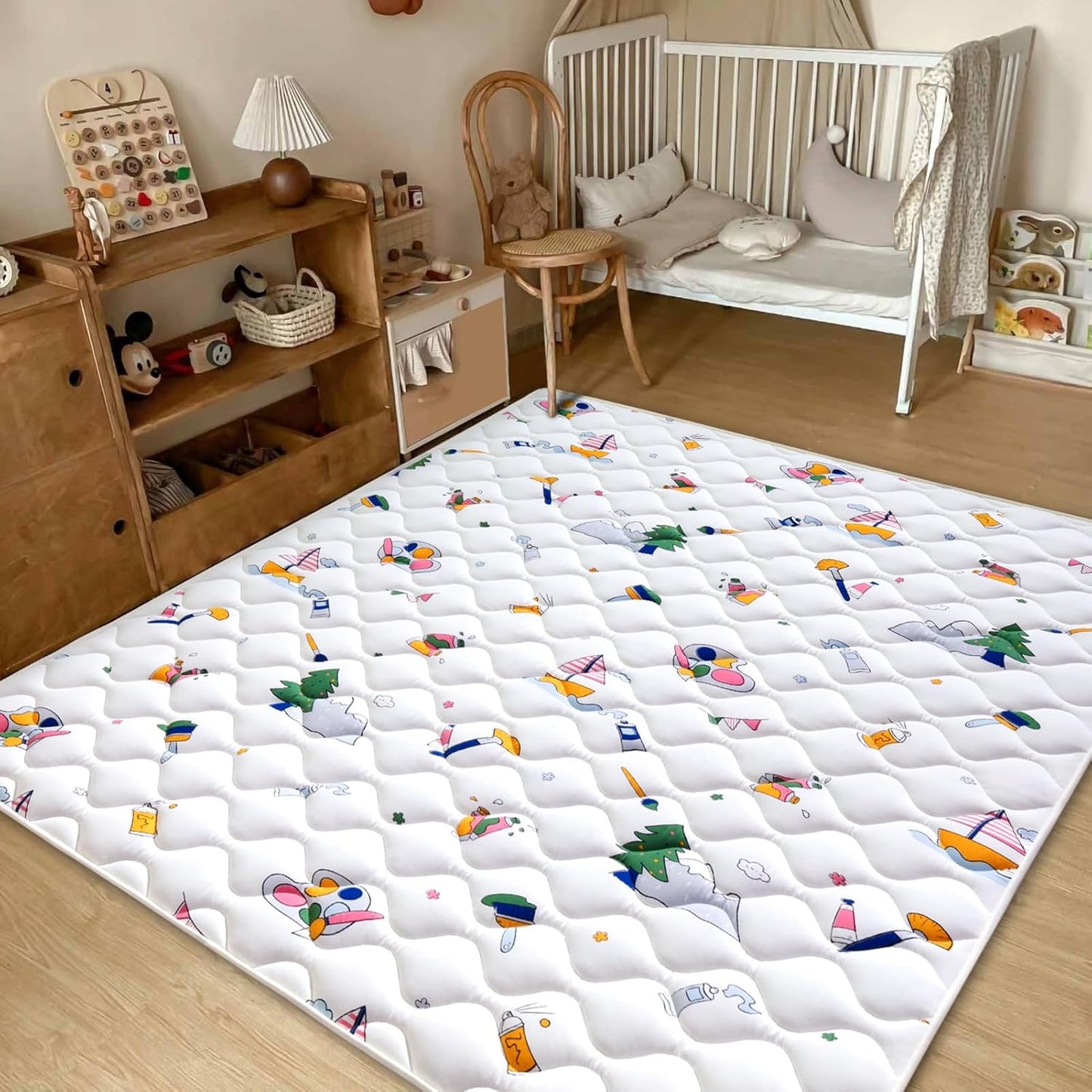 Vibe bear Baby Play Mat 6ft X 4ft, Thicker Foam One-Piece Crawling Mat, Extra Large Anti- Slip Crawling Mat Activity Playmats for Babies,Toddlers, Infants, Play & Tummy Time