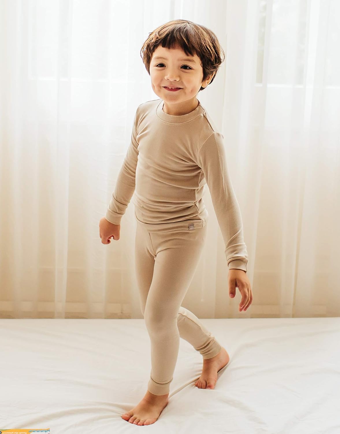 VAENAIT 6M-12Y Toddler Toddler Kids Toddler Girls Boys Soft Comfy Modal Tencel Solid Raglan Sleepwear Pajamas Pjs 2pcs Set