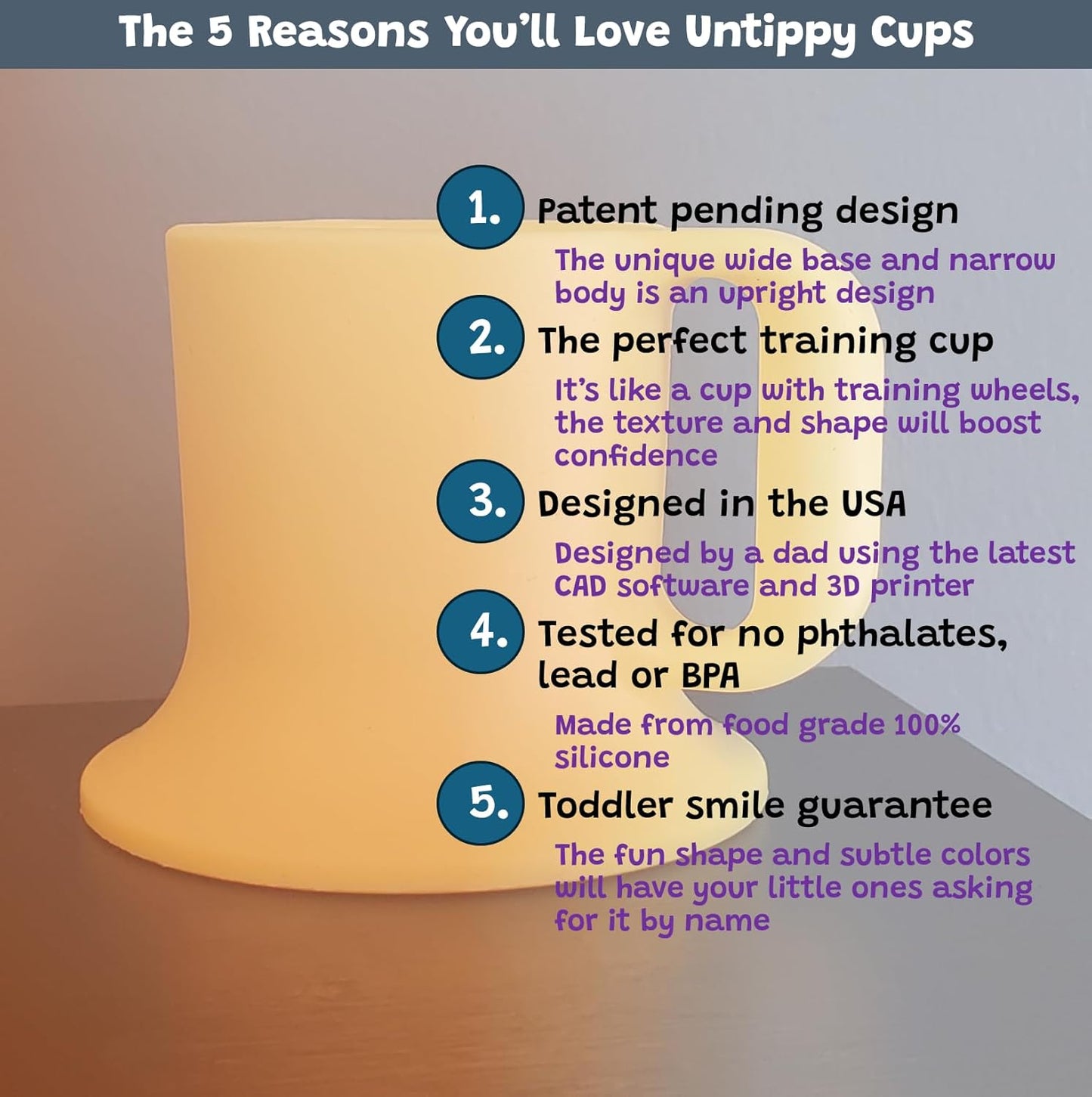 Silicone Toddler Mug with Handle, 5 oz, Color: Sun