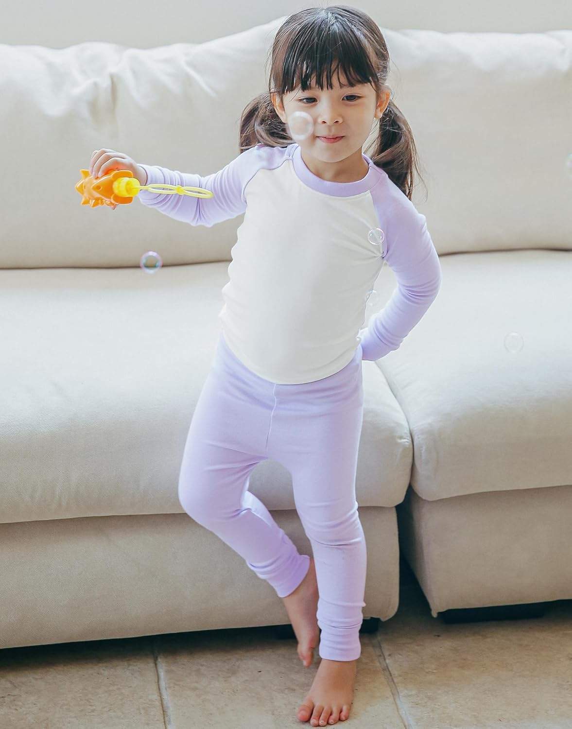 VAENAIT 6M-12Y Toddler Toddler Kids Toddler Girls Boys Soft Comfy Modal Tencel Solid Raglan Sleepwear Pajamas Pjs 2pcs Set