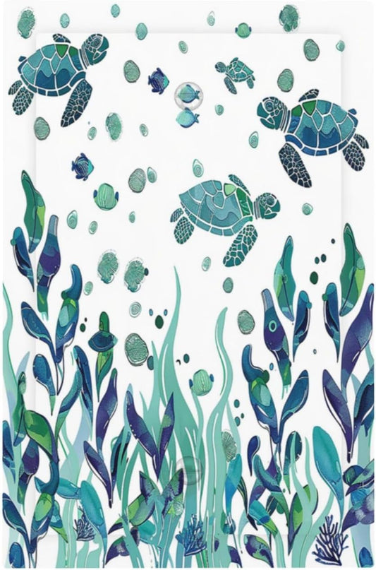 Light Switch Cover Plate Vibrant Turtle Seagrass Watercolor Painting 1 Gang No Device Blank Electrical Wall Plates Faceplate Decorative Switch Plate for Bathroom living Room Decor