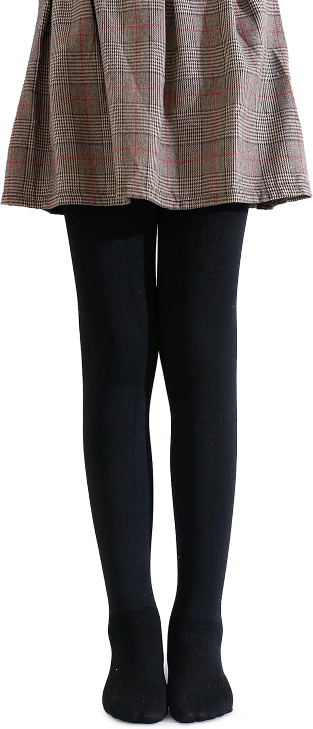 Pareberry Girl's Winter Fleece Lined Thick Microfiber Soft Tights for Kids Age 3-14