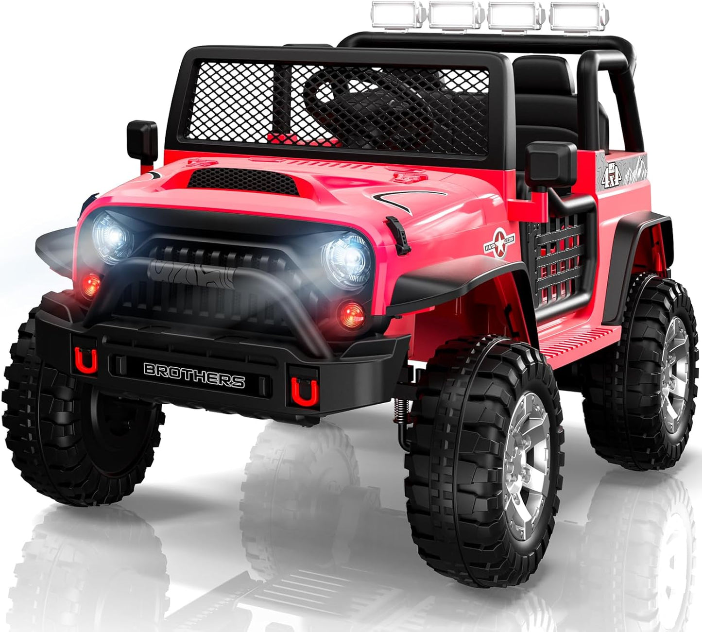 L8 2 Seater Ride On Car, 12V Kids Electric Car w/Remote Control, 4-Wheel Suspension, Bluetooth Speaker, Multi Music Modes, 3 Speeds, LED Lights, Xmas & Birthday Gift Ideas for Kids Ages 3+