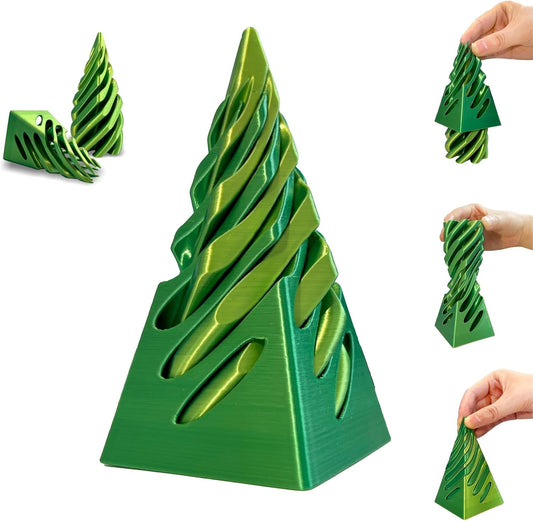 Impossible Pyramid Passthrough Sculpture-3D Printed Spiral Cone Fidget Toy, Pass Through Pyramid Fidget Toy, Vortex Thread Illusion Desk Toy for Adult, 4inch Helix Screw Fidget Toy for Stress Relief