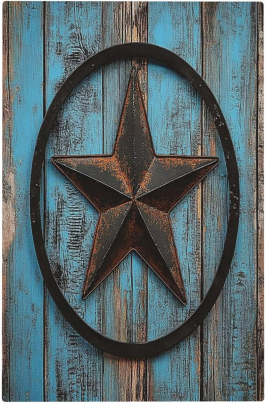 Light Switch Cover Plate Rustic Wood Country Barn Texas Star On Teal 1 Gang No Device Blank Electrical Wall Plates Faceplate Decorative Switch Plate For Farmhouse Cabin Decor