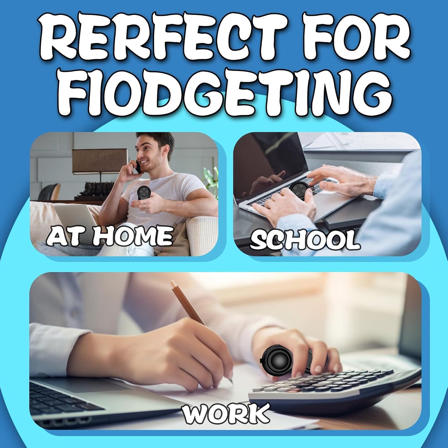 5Pcs Fidget Toys Adults Teens ADHD Autism Toys Adults Office Cool Gadgets Desk Toys Fidgets for Classroom with Spinner Cube Keyboard Christmas Stocking Stuffer Gifts for Men